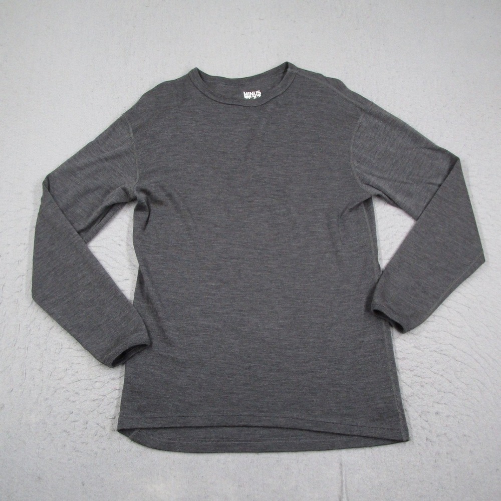 Minus33 Mens Merino Wool Chocorua Midweight Crew Top Charcoal Gray 705 Size M